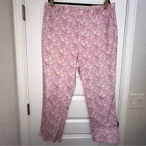 Lauren Ralph Lauren Small Floral Print Stretch Straight Leg Pants
